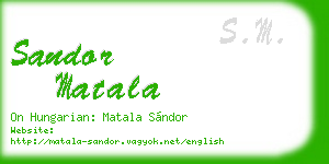 sandor matala business card