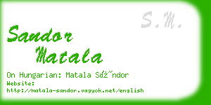 sandor matala business card
